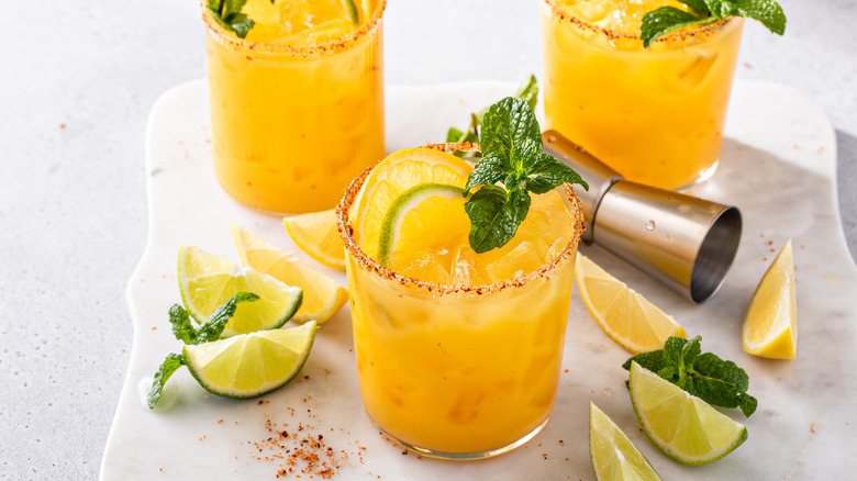 pineapple margarita with tajín rim