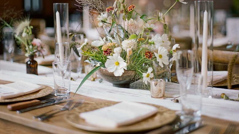 A photo of a wedding table setting