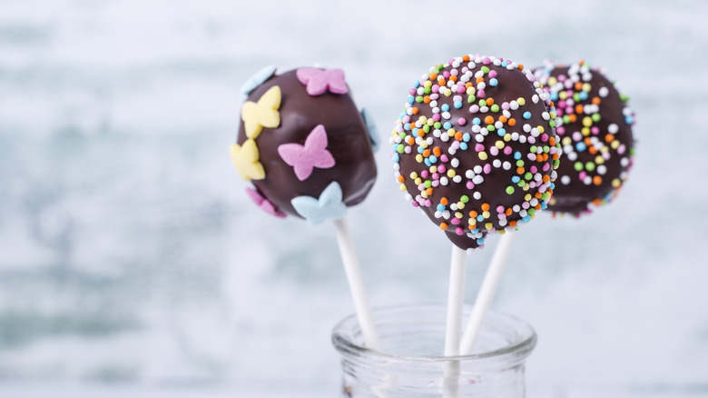 Cake pops in jar