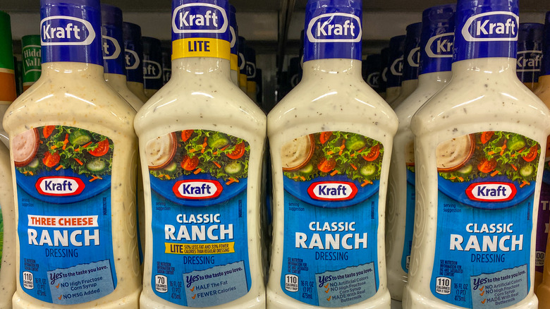 store-bought ranch dressings on shelf