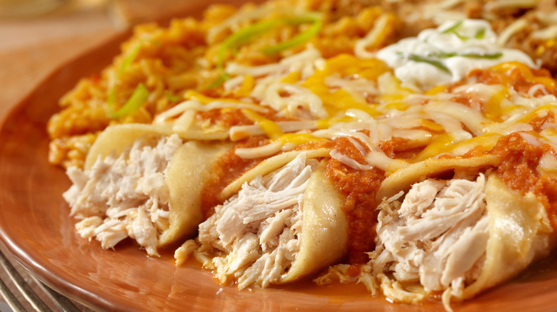 chicken enchiladas on a plate