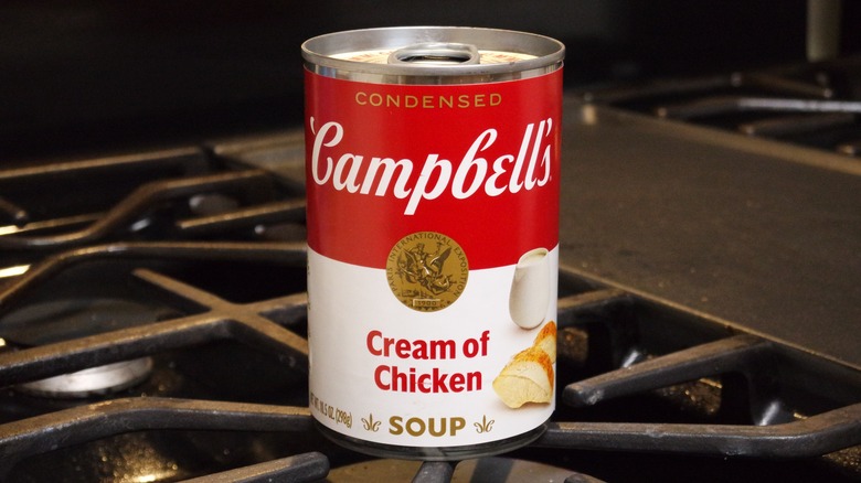 campbell's soup on a stove