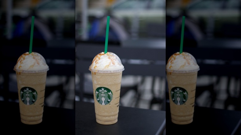 frozen caramel drink at Starbucks