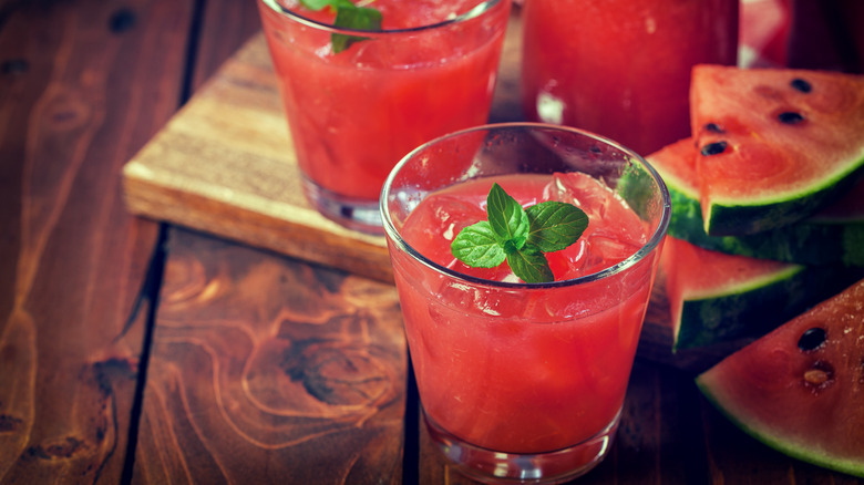 watermelon cocktails with fresh watermelon