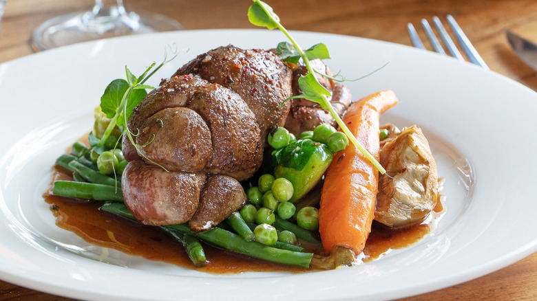 Cooked veal sweetbreads