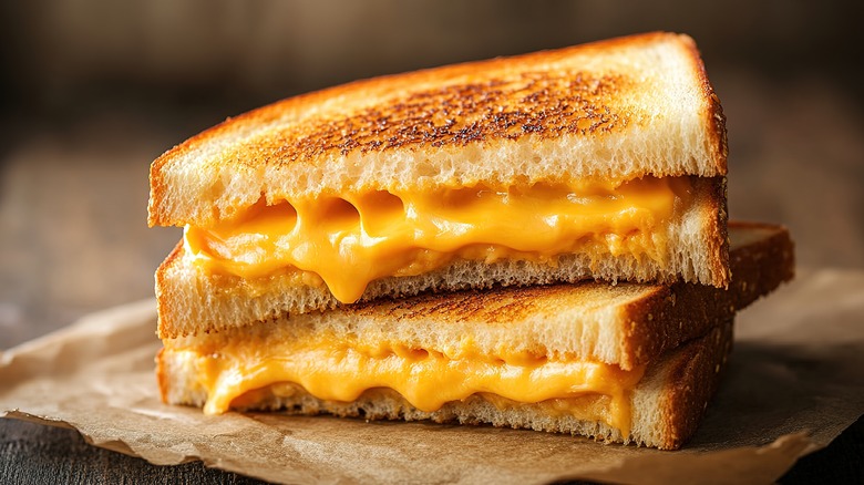 Two grilled cheese sandwiches