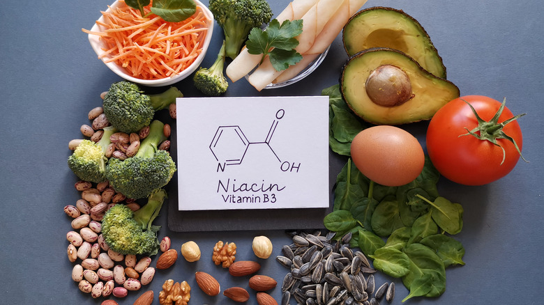 niacin diagram and veggies