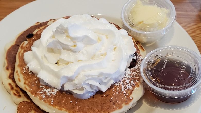 Pancakes with whipped cream