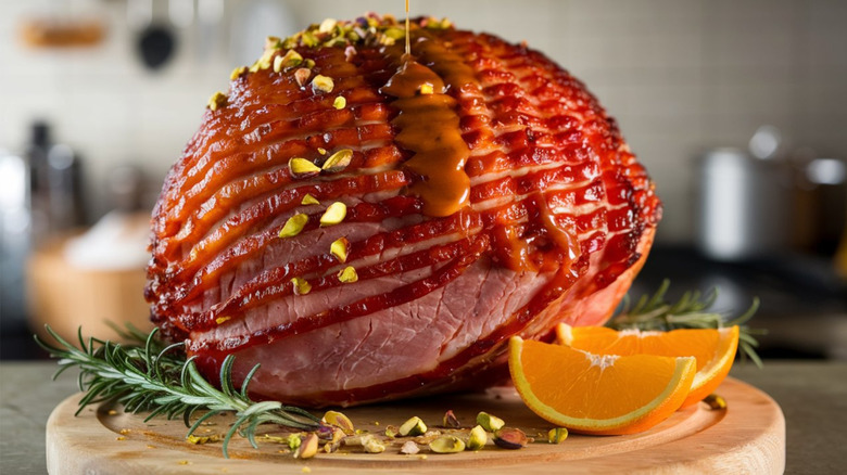 Maple glazed spiral cut ham