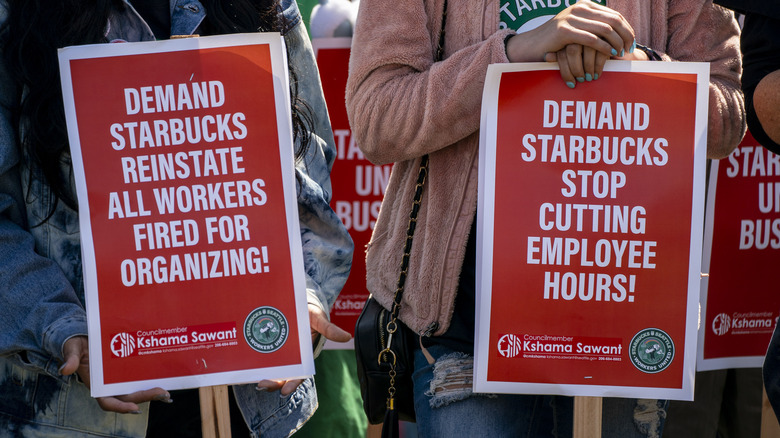 Starbucks union rally