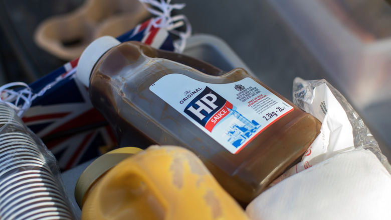 large bottle of HP Sauce