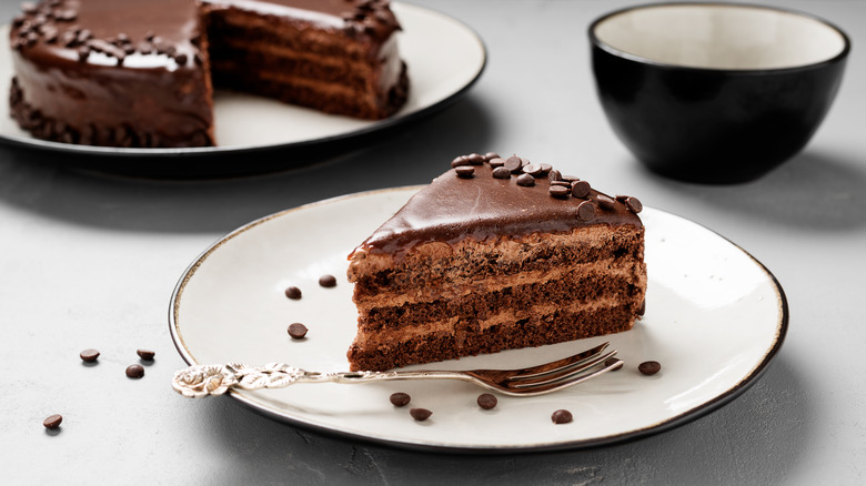 chocolate cake sliced