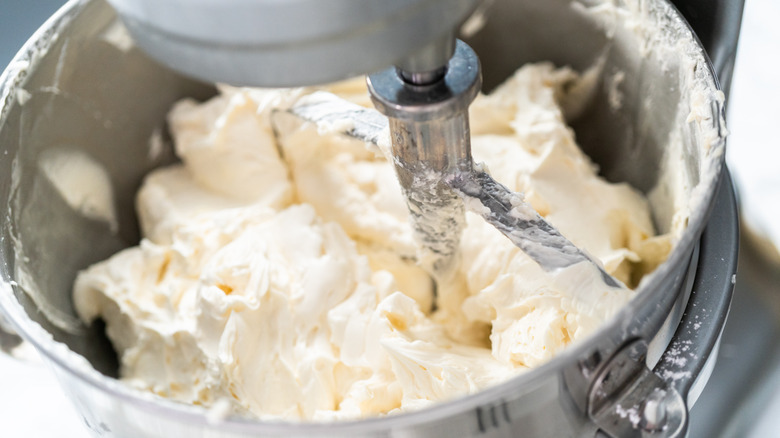 Buttercream mixing in stand mixer