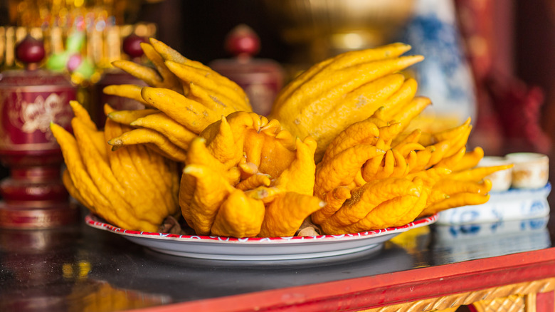 bowl of Buddha's hand fruits