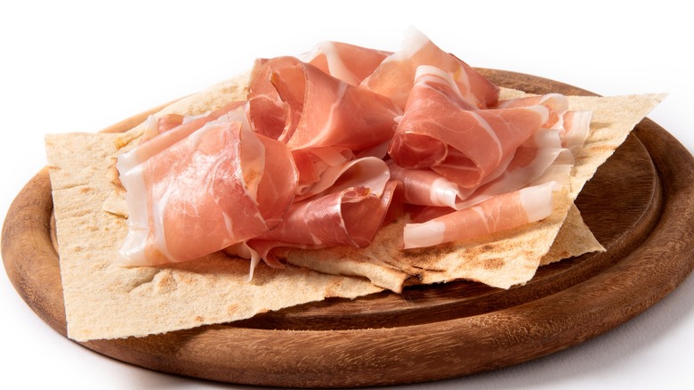 speck slices on thin cracker