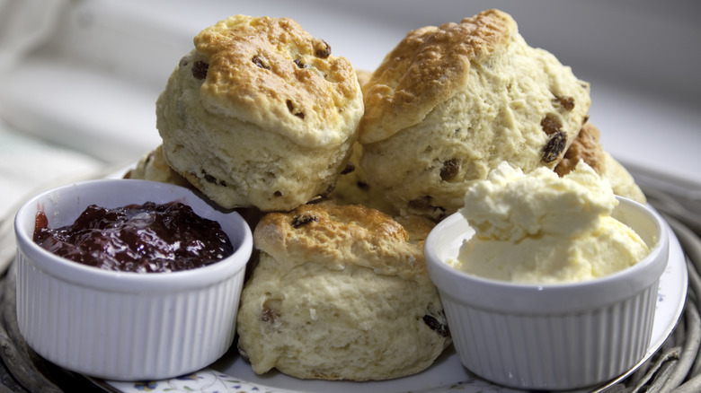 scones with cream and jam