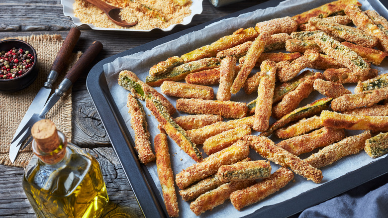 zucchini coated in panko