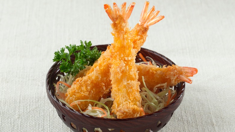 panko-breaded prawns