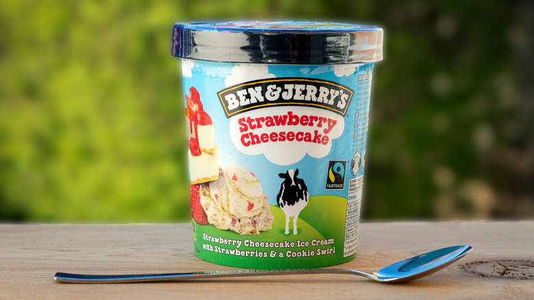 Carton of Ben & Jerry's Strawberry Cheese 