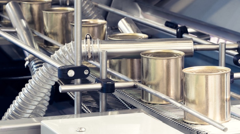 Canning process in a factory 