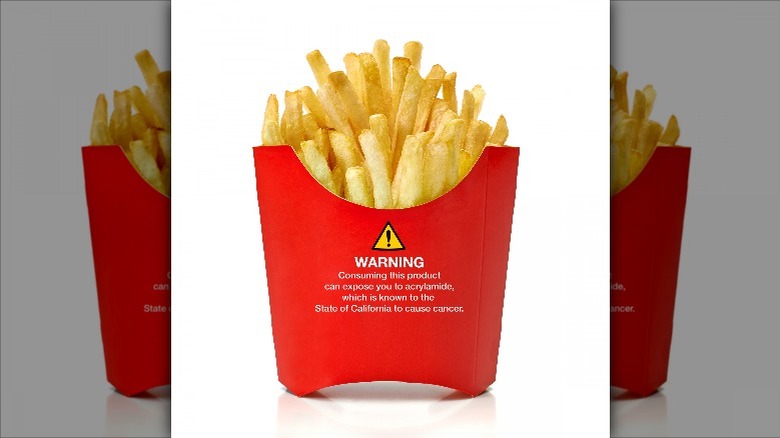 French fries with a Prop 65 warning