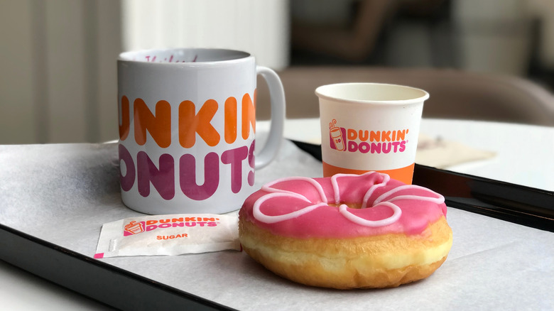 dunkin breakfast coffee glazed donut