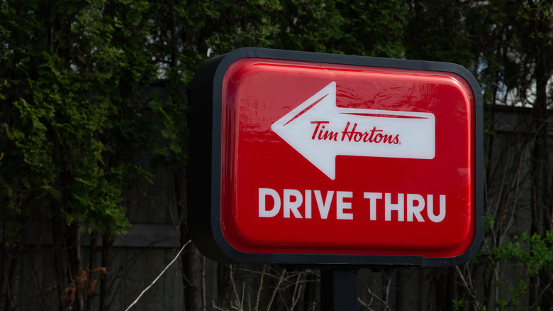 tim hortons drive thru sign