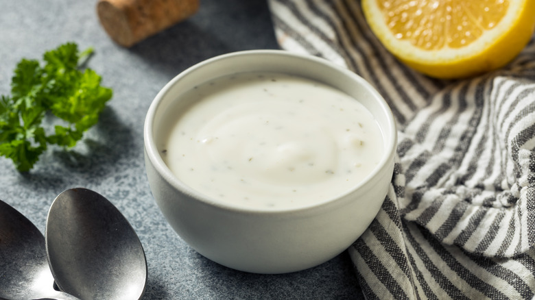 Ranch dressing in bowl