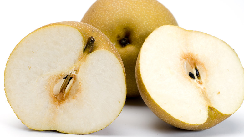 Asian pear sliced open