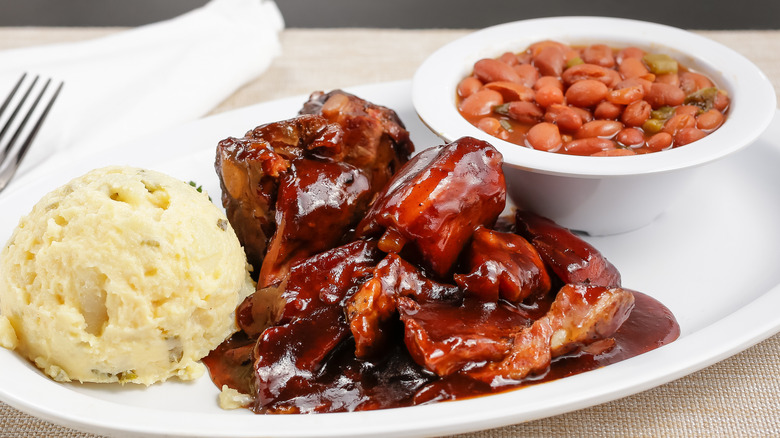 Barbecue rib tips platter