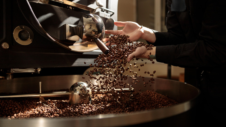 Coffee being roasted