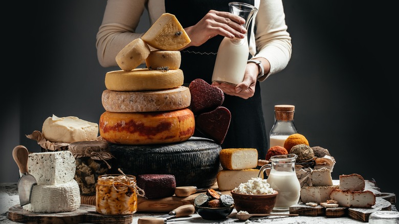 milk and cheese arrangement