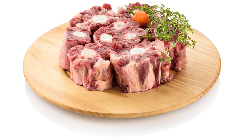 plate of raw oxtail