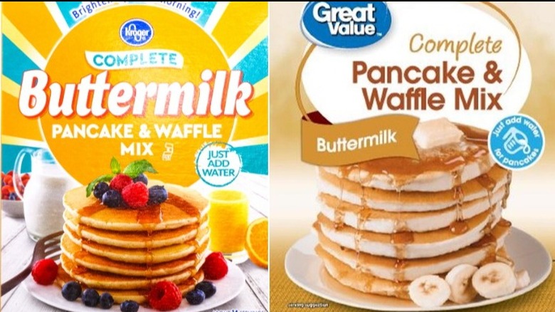 Kroger and Walmart pancake and waffle mix