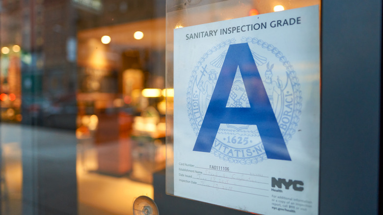 A grade sign in NYC
