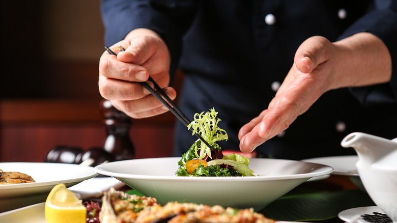 Chef preparing a dish 