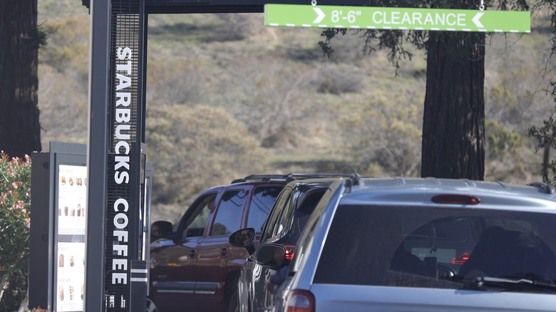 line at Starbucks drive-thru