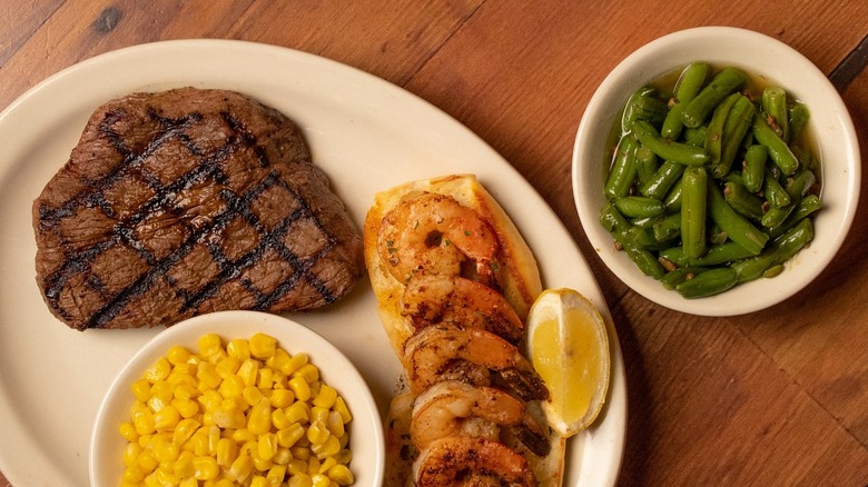 Texas Roadhouse green beans steak and shrimp