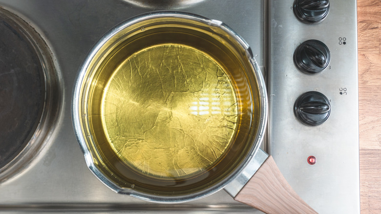 Olive oil on the stovetop