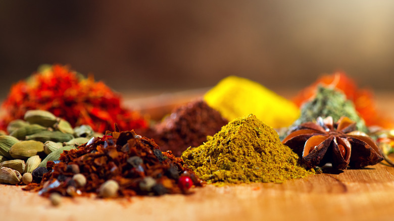 Assortment of colorful spices