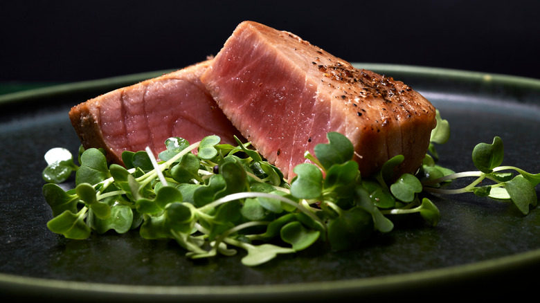 rare tuna steak