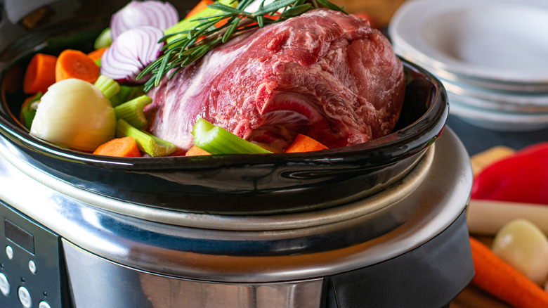 over-filled slow cooker