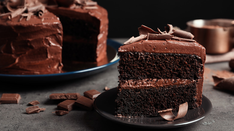 slice of chocolate cake