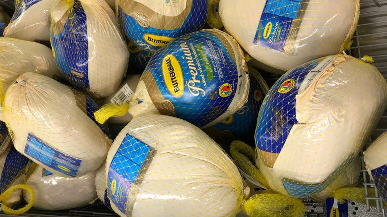 Supermarket turkey display