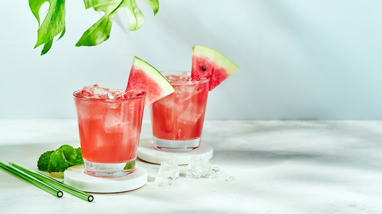 Two glasses of watermelon juice