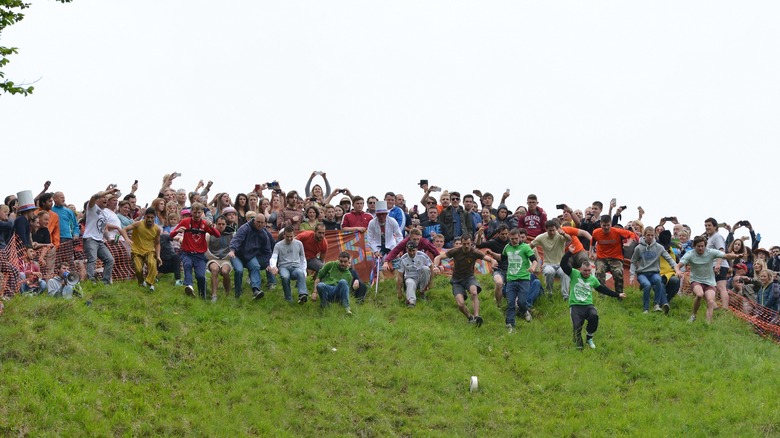 Previous years cheese rolling competition