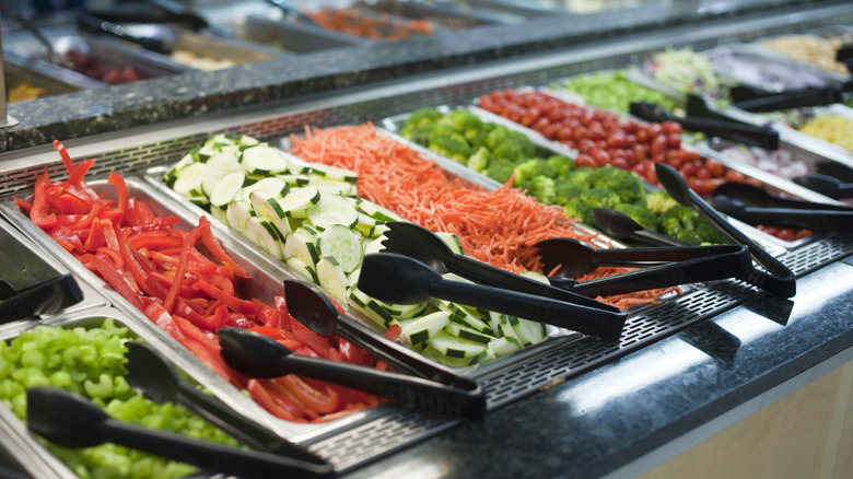 vegetables at salad bar