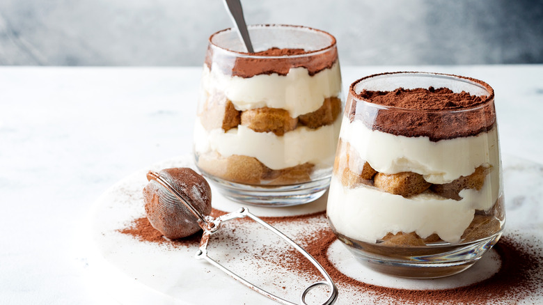 Tiramisu layered in a cup