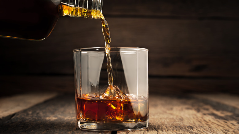 Liquor being poured into a glass