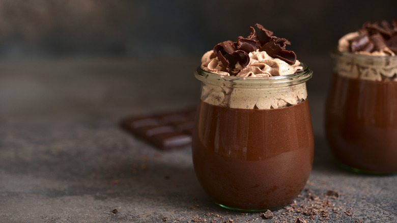 chocolate mousse in a jar